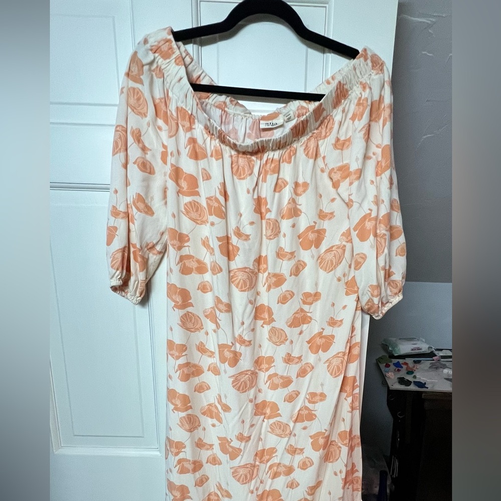a.n.a Cream and Orange Floral Dress